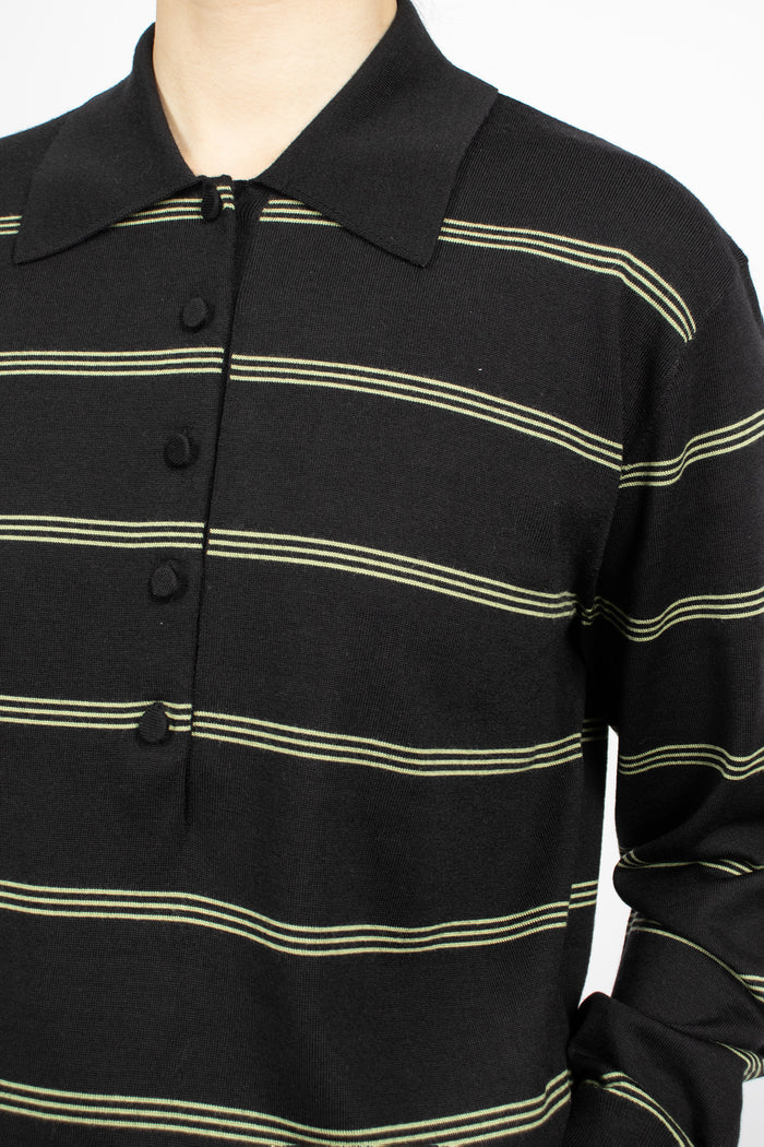 Wool Polo Shirt Black