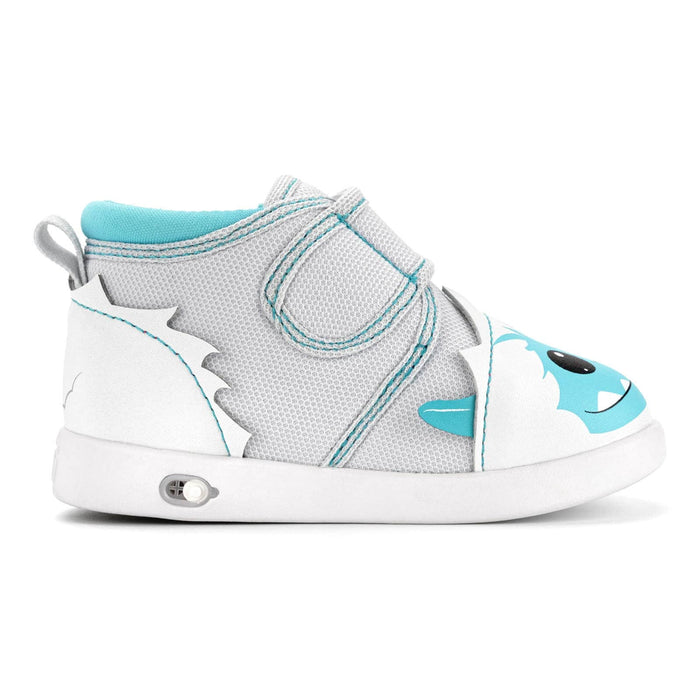 Yeti Squeaky Toddler Shoes | White/Gray Squeaky Shoes ikiki® Shoes