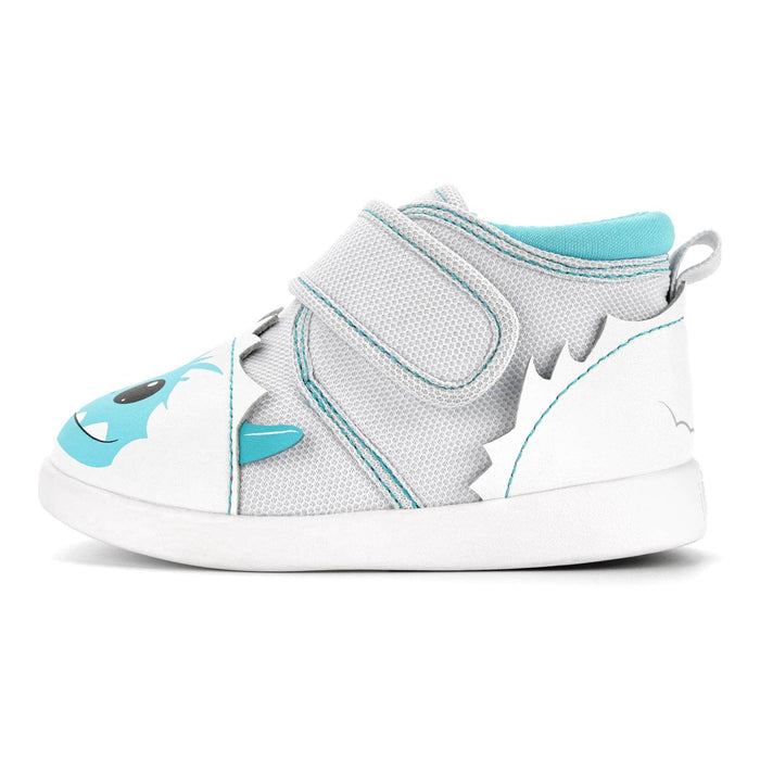Yeti Squeaky Toddler Shoes | White/Gray Squeaky Shoes ikiki® Shoes