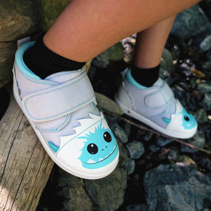 Yeti Squeaky Toddler Shoes | White/Gray Squeaky Shoes ikiki® Shoes