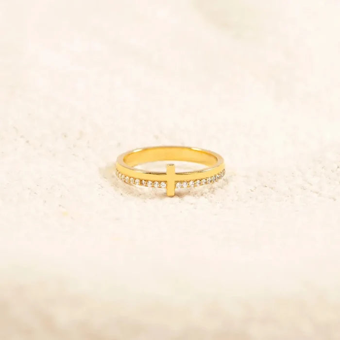 Zircon 925 Sterling Silver Cross Ring
